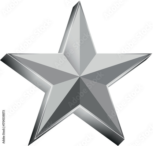 Black and White star. Golden Christmas star isolated on white background. Nice illustration of a 3d look Black and White star on white background. Star vector collection.