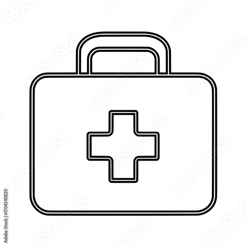 First aid kit icon, a modern illustration of a medical bag, isolated on a white background