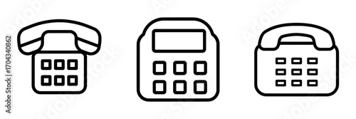 A modern phone icon is represented by a telephone icon symbol that is isolated on a white background and is also known as a call icon