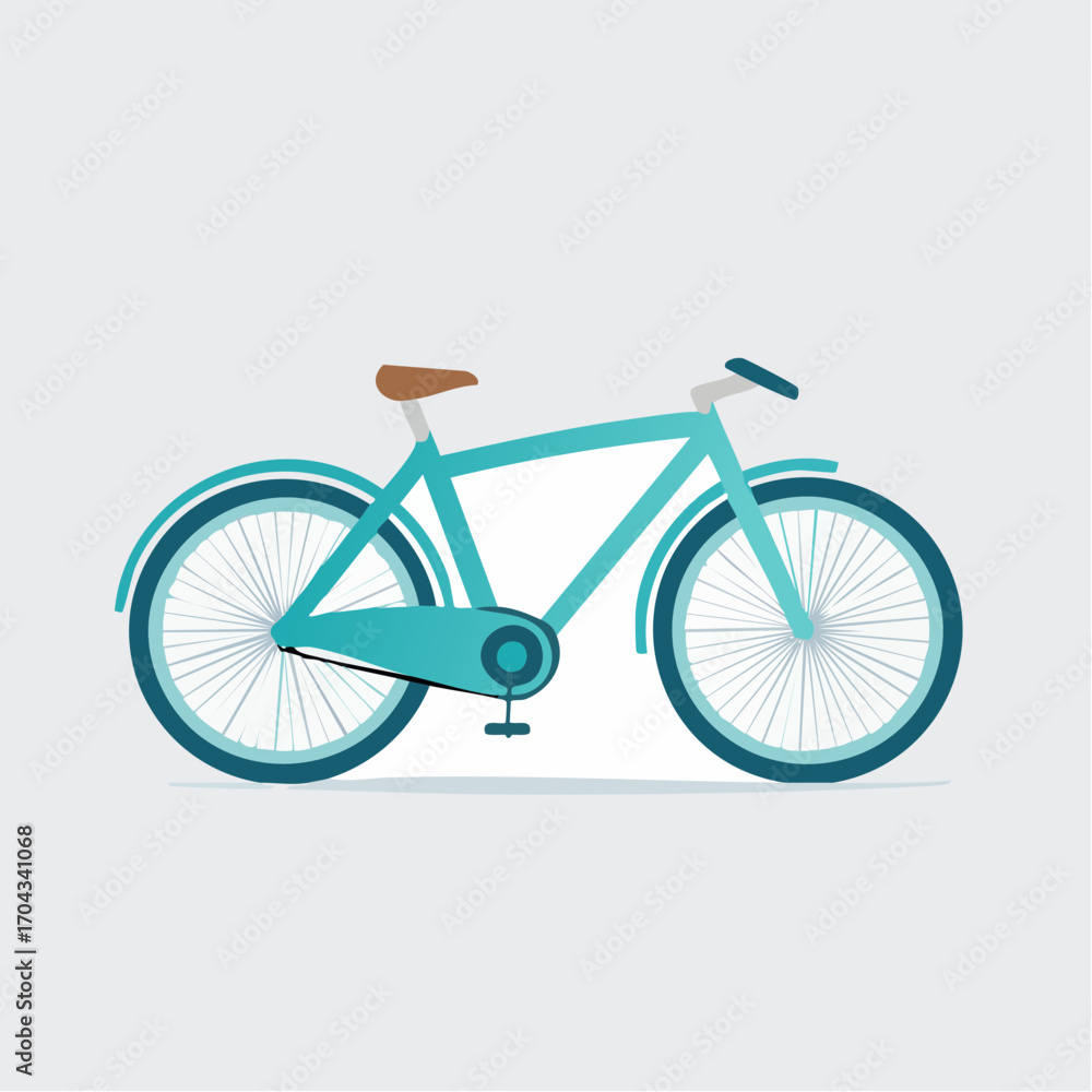 Fototapeta premium A Minimalist Depiction of a Teal Bicycle with Distinctive Structural Design for Urban Journeys