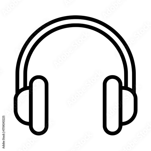 On a white background, a modern illustration of a headphone icon is used as a symbol for websites accessed through computers and mobile devices