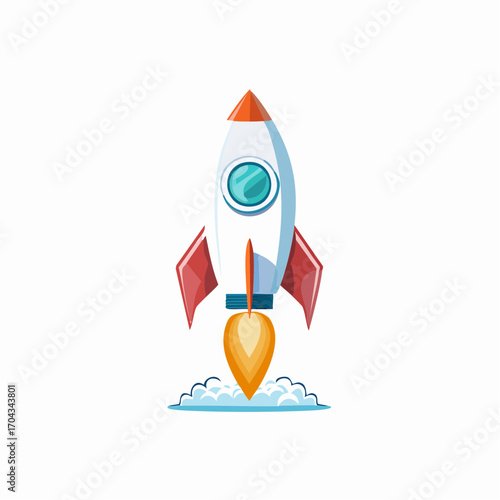 A vibrant illustration of a rocketship ascending, signifying space exploration and innovation