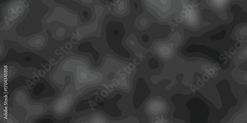 Dark Gray Abstract Topographic Contour Shapes Pattern Textured Organic Flowing Background Monochrome Design