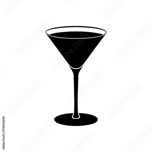 Silhouette of a martini on transparent background