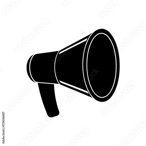 Silhouette of a megaphone on transparent background