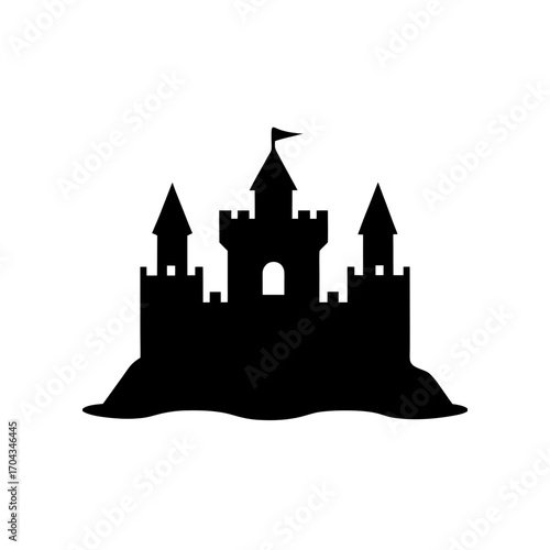 Silhouette of a castle on transparent background