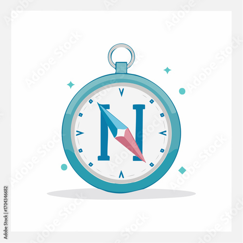 Conceptual illustration of a compass showcasing navigation, direction, and wayfinding