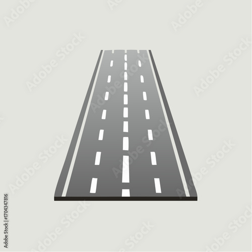 Depiction of an Elevated Asphalt Highway with White Striping Under a Neutral Backdrop