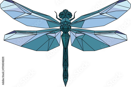 Vector art of geometric dragonfly