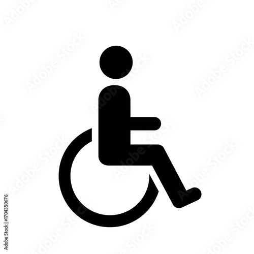 Wheelchair User Graphic Accessibility Icon, Modern Symbol for Disability Inclusion