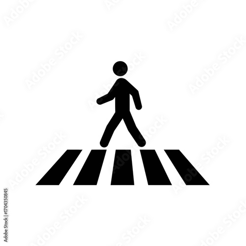 Pedestrian Crossing Icon Simple Black and White Design for Safe Street Crossings - Image_fx - 2025-09-09T014642.545