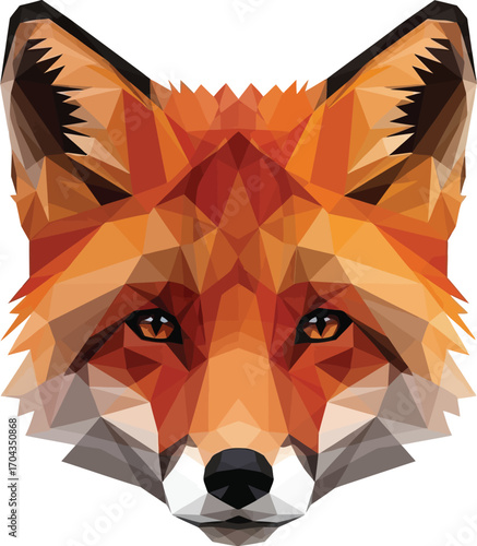 Vector art of geometric fox face