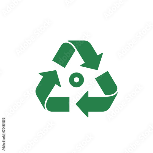 Green recycling symbol representing environmental sustainability and waste reduction