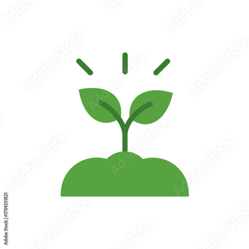 Green Growing Sprout Icon Symbolizing New Life, Growth, and Eco-Friendly Concepts