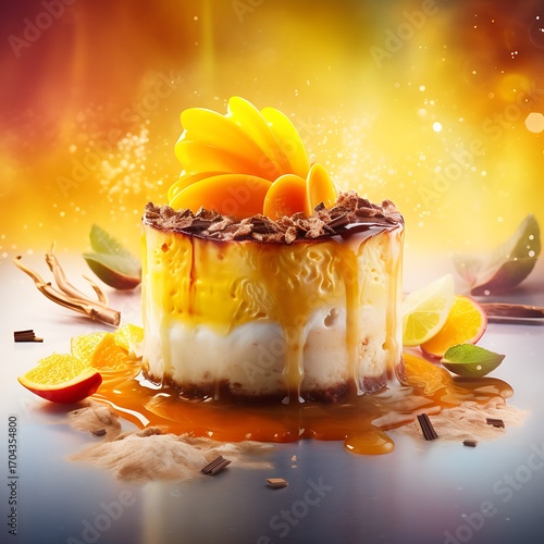 Luscious Mango Caramel Cheesecake Delight
