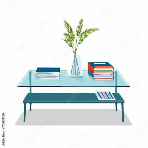Moderner Couchtisch mit Glasplatte
