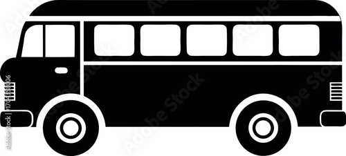 Vector art of black silhouette of a bus