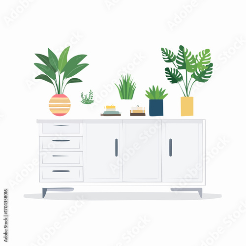 Modernes Sideboard in Weiß mit klaren Linien