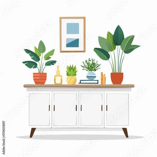 Modernes Sideboard in Weiß mit klaren Linien