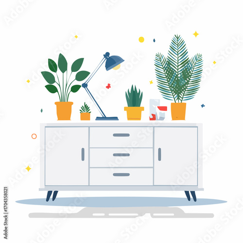 Modernes Sideboard in Weiß mit klaren Linien