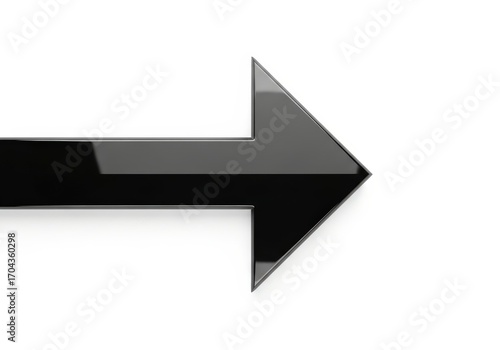 Free Download Sleek black arrow isolated on white background pointing to the right, symbolizing direction, navigation, and forward movement in a modern design - GFXLoad