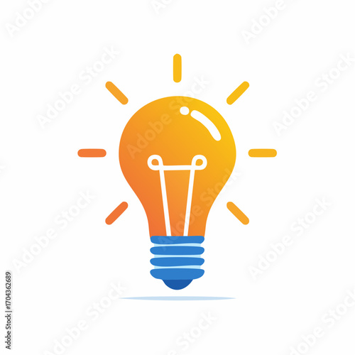 Vibrant Illuminated Lightbulb: A Symbol of Innovation and Creative Solutions