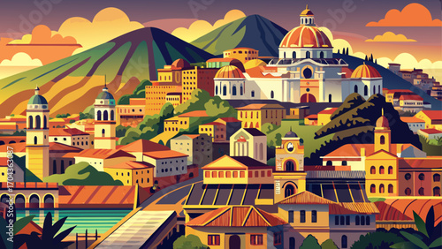 Quito’s historic center glows under Andean sunlight, colonial churches adorned with gilded interiors, narrow streets alive with local markets, the high-altitude capital blending heritage and modern li