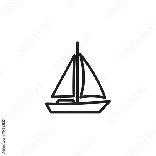 Ship boat vector icon on white background 