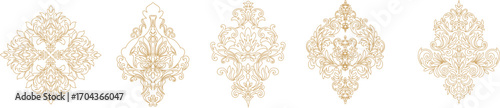 Vintage set of patterns. For wedding invitations, wallpapers, stained glass windows and cards.