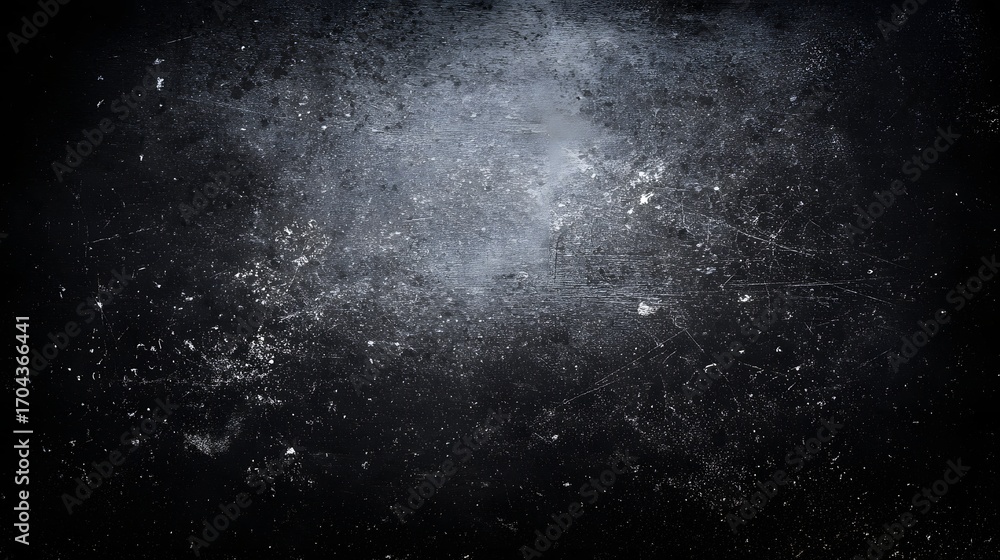 Obraz premium A textured abstract background featuring dark tones with scattered light spots and a smoky effect, creating a sense of depth and mystery