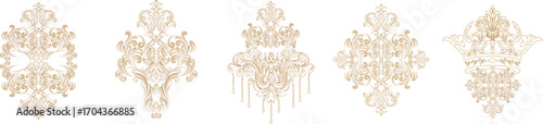 Vintage set of patterns. For wedding invitations, wallpapers, stained glass windows and cards.