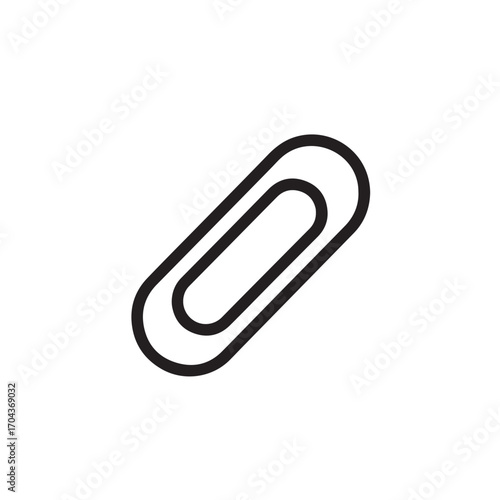 Paperclip vector icon on white background 