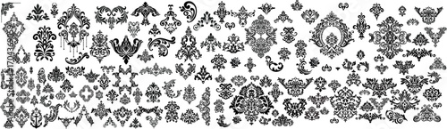 Vintage set of patterns. For wedding invitations, wallpapers, stained glass windows and cards.