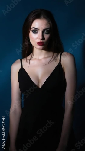 Wallpaper Mural Woman in black dress studio shot Torontodigital.ca