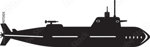 submarine silhouette vector illustration

