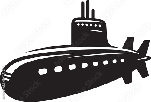 submarine silhouette vector illustration

