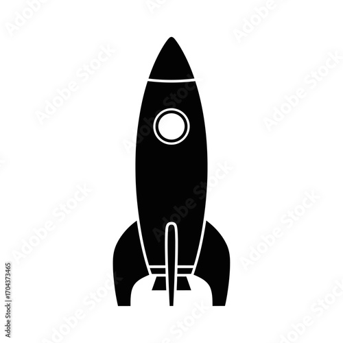 Simple silhouette of a rocket ship ready for launch symbolizing space exploration and innovation silhouette