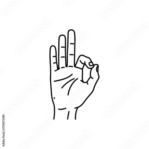 Abhaya Mudra hand gesture icon symbolizing fearlessness and protection