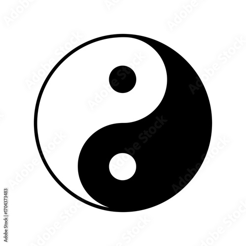 Classic yin yang symbol of balance and harmony chinese philosophy icon silhouette