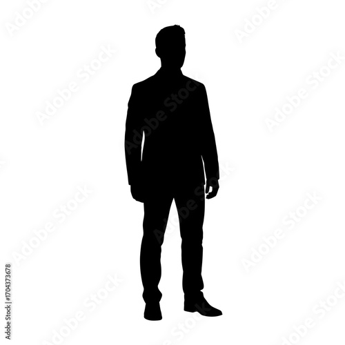 Silhouette of a person standing tall and confident in a square frame silhouette