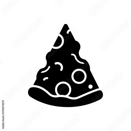 Delicious slice of pepperoni pizza with detailed toppings awaiting enjoyment silhouette