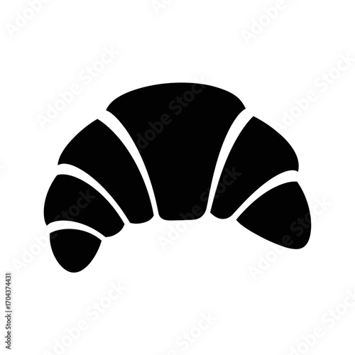 Iconic croissant silhouette ready for delicious breakfast and bakery designs silhouette