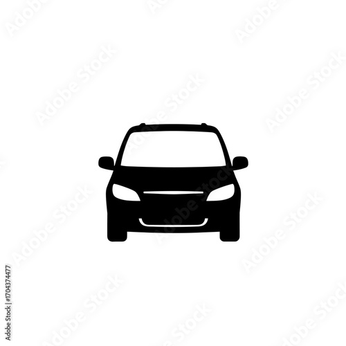 Modern automotive headlight design front view silhouette icon symbol silhouette