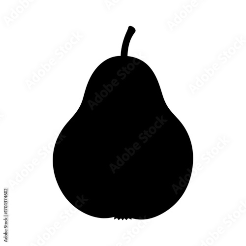 Simple silhouette icon of a pear fruit for food and healthy eating concepts silhouette