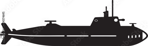 submarine silhouette vector illustration

