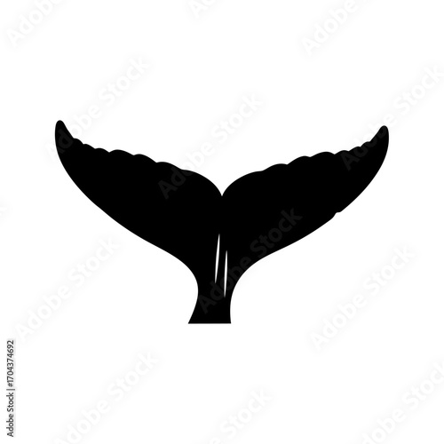 Iconic whale tail symbol represents ocean life and marine mammal awareness silhouette