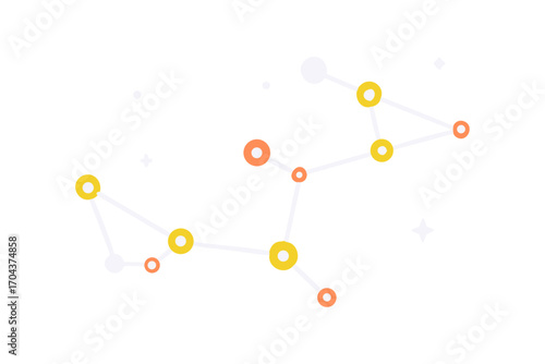 Abstract network of connected dots and lines