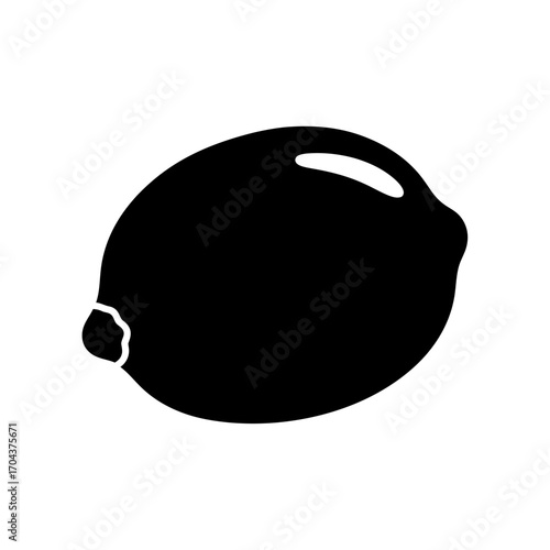 Stylized black olive graphic design element for culinary and food related projects silhouette
