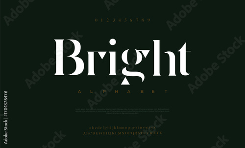 Elegant alphabet letters font logo classic minimal fashion designs. Typography modern sans fonts and number for logo brand. vector illustration

