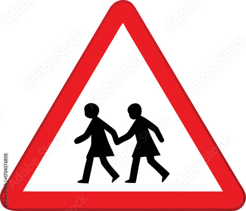 School Zone Symbol Sign Vector Illustration